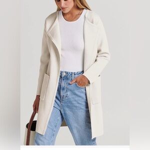 Open front long knit cardigan